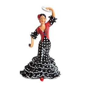 FLAMENCA TOPUS 12 CM NEGRA BLANCA