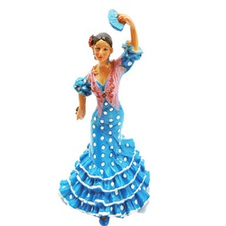 FLAMENCA TOPOS 24 CM CELESTE