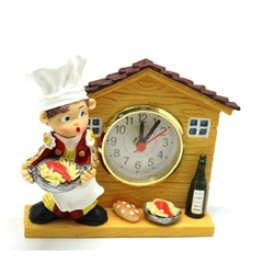 RELOJ DESPERTADOR CON TOERO COCINERO 11.5X11CM