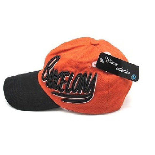 GORRA ALGODON BORDADO BARCELONA LATERAL ORANGE