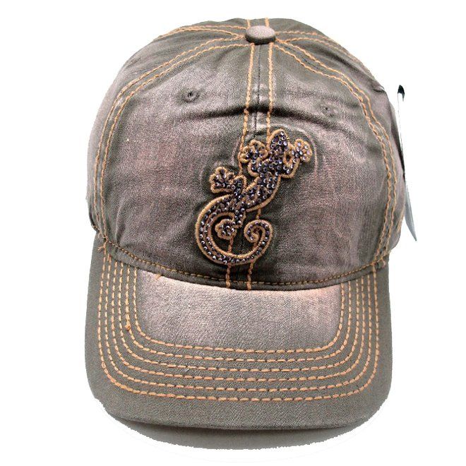 GORRA LIZARD BORDADA CON PEDRERIA COLOR MARRON