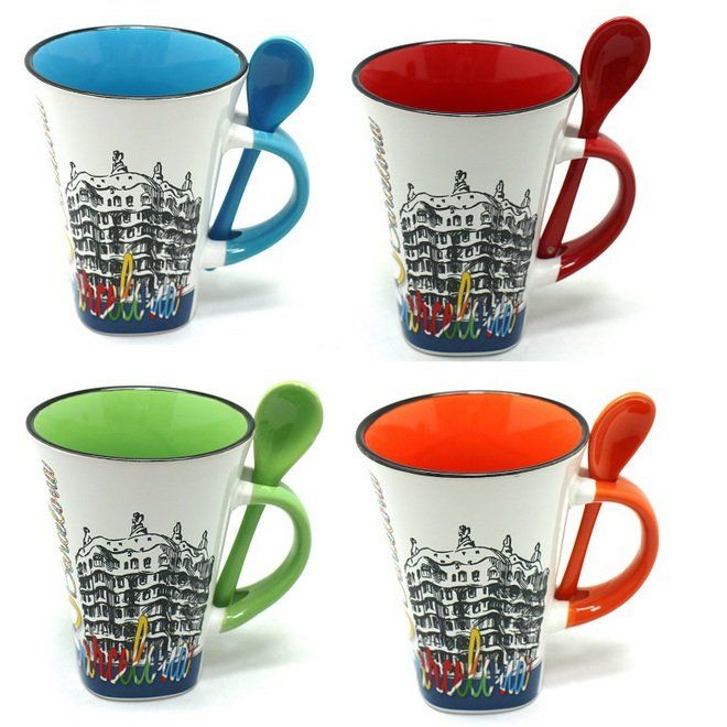 TAZA CON CUCHARA SAGRADA FAMILIA