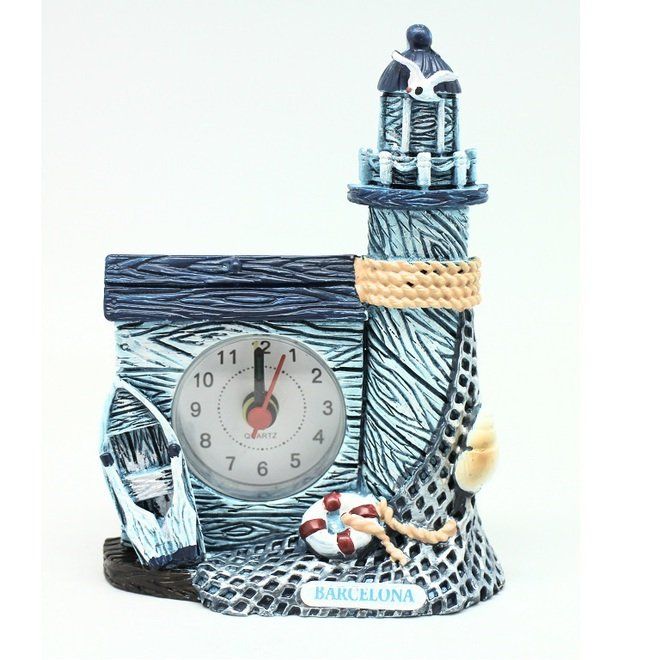 FARO CON RELOG ANTIQUE BLUE 8.5X12CM