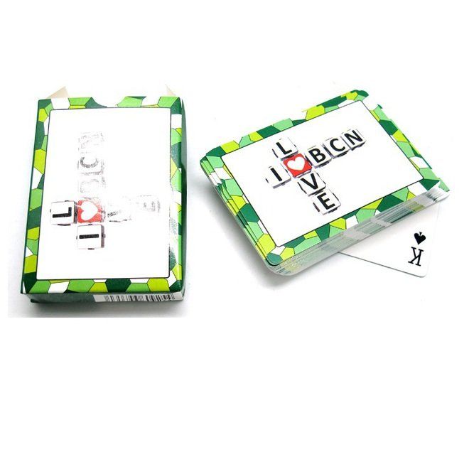 CARTAS JUEGO POKER BARCELONA VERDES 9CM