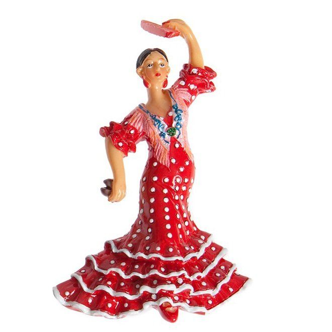 IMAN FLAMENCA ROJA TOPOS BLANCOS