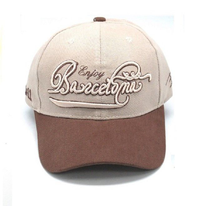 GORRA BORDADO ENJOY BARCELONA FAWN COFEE