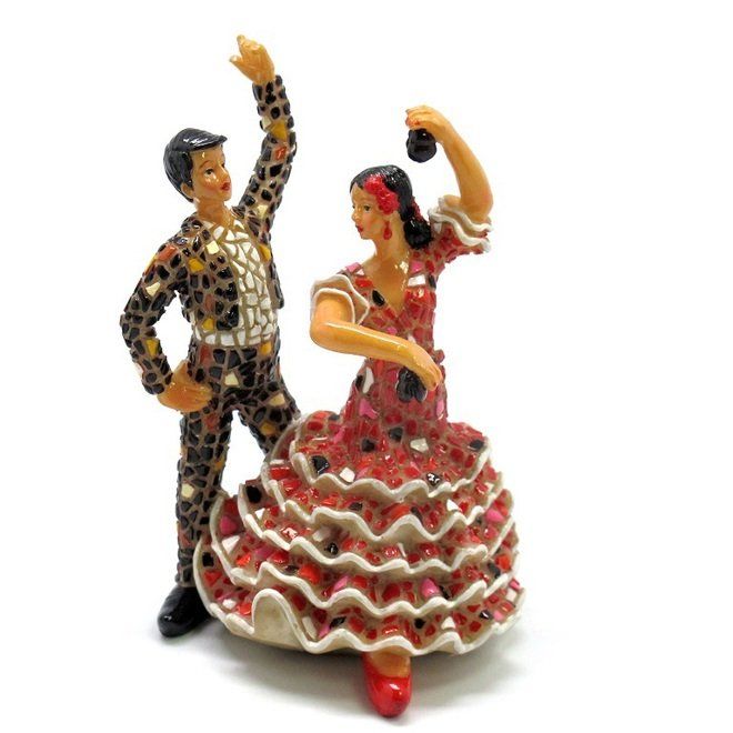 PAREJA BAILARINES MOSAICO 12CM ROJO