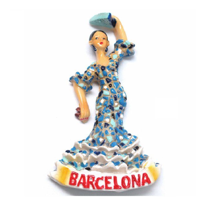 IMAN FLAMENCA MOSAICO AZUL BARCELONA 9X5CM