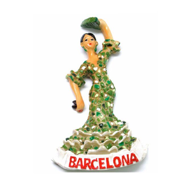 IMAN FLAMENCA MOSAICO VERDE BARCELONA 9X5CM