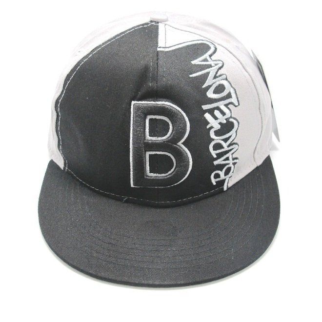 GORRA VISERA REDONDA BORDADO B BLACK GREY